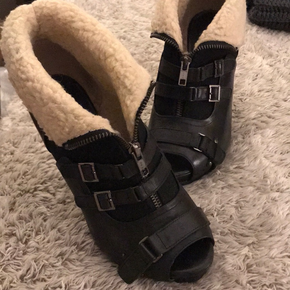 Aldo Black Bomber Booties